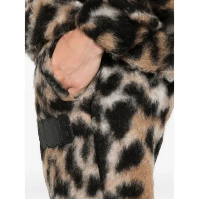 Gcds Leopard-print Drawstring-waist Pants In Brown