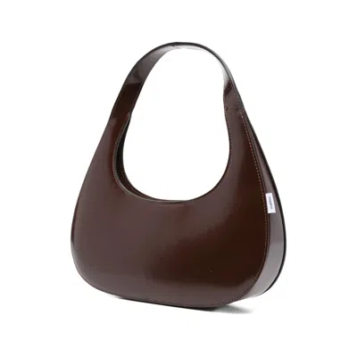 Coperni Crescent-shaped Brown Leather Shoulder Bag In Brown