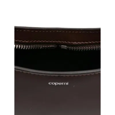 Coperni Crescent-shaped Brown Leather Shoulder Bag In Brown