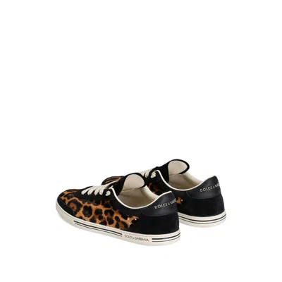 Dolce & Gabbana Printed Calf Hair Saint Tropez Light Sneakers In Animal Print