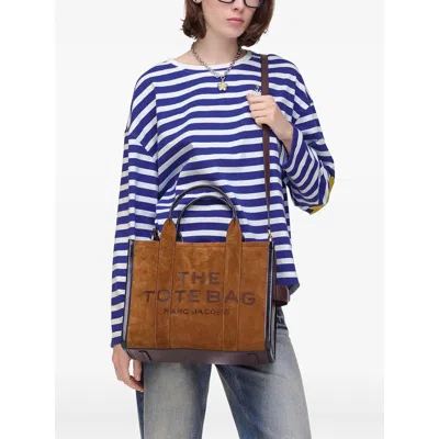Marc Jacobs Medium Suede Tote Bag With Adjustable Strap In Brown