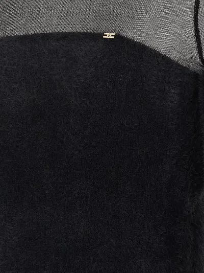 Elisabetta Franchi Brushed Insert Turtleneck Sweater Sweaters And Cardigans Black In Black