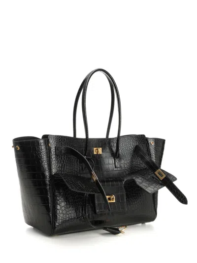 Balenciaga All Day Croco Leather Shoulder Bag