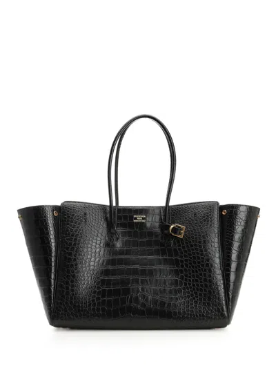 Balenciaga All Day Croco Leather Shoulder Bag