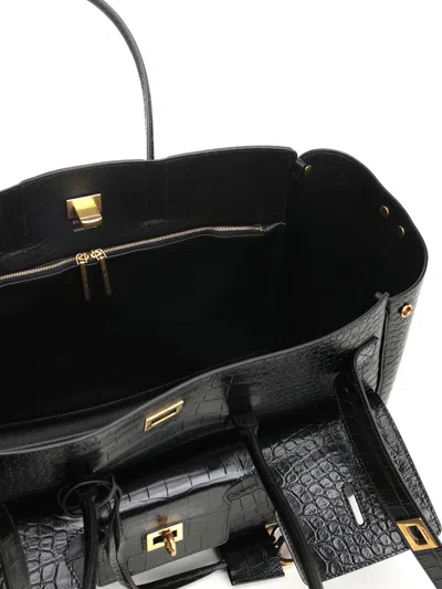 Balenciaga All Day Croco Leather Shoulder Bag