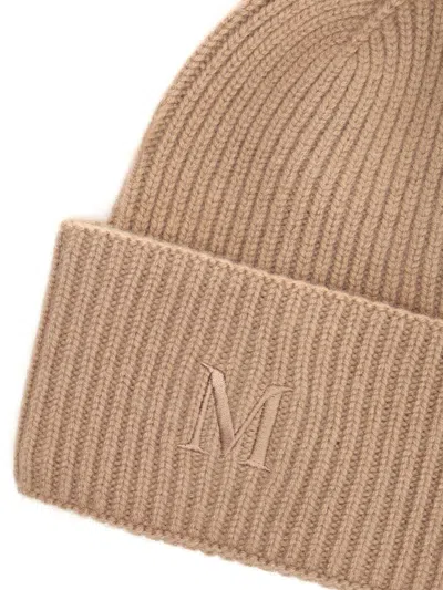 Max Mara Cashmere Hat Hats Beige In Multi