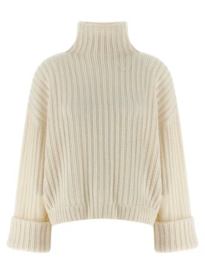 Brunello Cucinelli Cashmere Turtleneck Sweater Sweaters And Cardigans White In Neutral