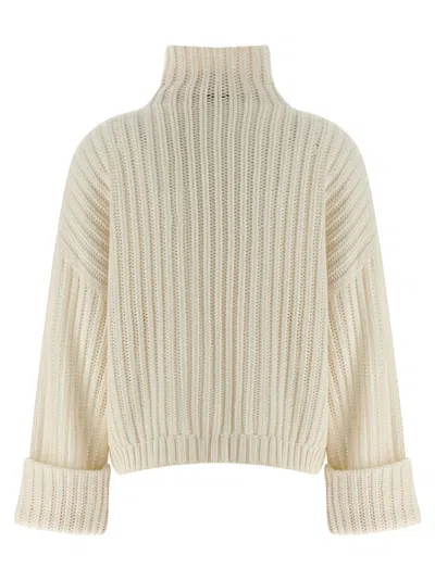 Brunello Cucinelli Cashmere Turtleneck Sweater Sweaters And Cardigans White In Neutral