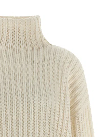 Brunello Cucinelli Cashmere Turtleneck Sweater Sweaters And Cardigans White In Neutral