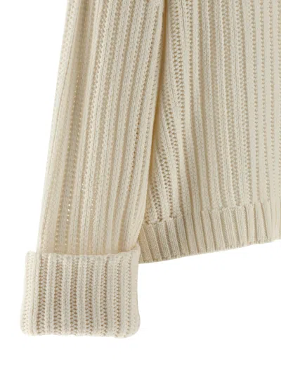 Brunello Cucinelli Cashmere Turtleneck Sweater Sweaters And Cardigans White In Neutral