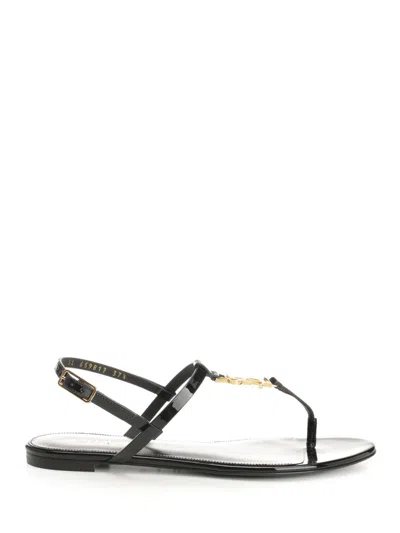 Saint Laurent Cassandra Sandals In Black
