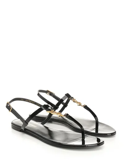 Saint Laurent Cassandra Sandals In Black