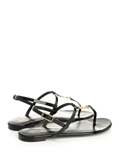 Saint Laurent Cassandra Sandals In Black