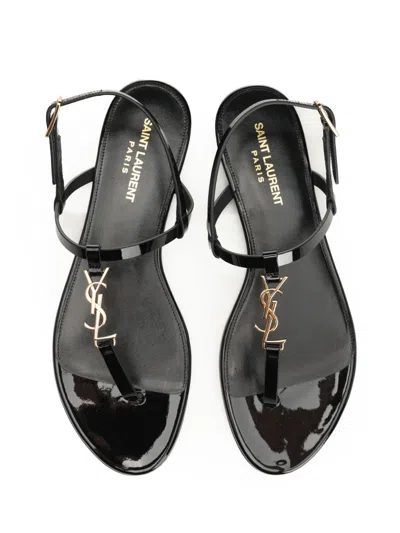 Saint Laurent Cassandra Sandals In Black