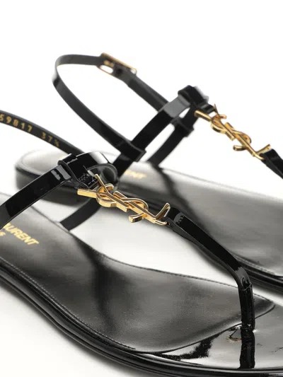 Saint Laurent Cassandra Sandals In Black
