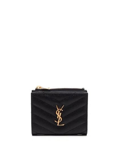 Saint Laurent Cassandre Wallets Black