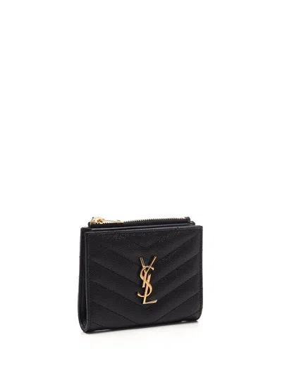 Saint Laurent Cassandre Wallets Black