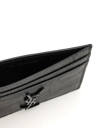 Saint Laurent Cassandre Wallets Black In Brown