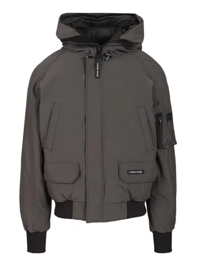 Canada Goose Granite Grey Chilliwack Bomber Jacket With Attached Hood In Gray