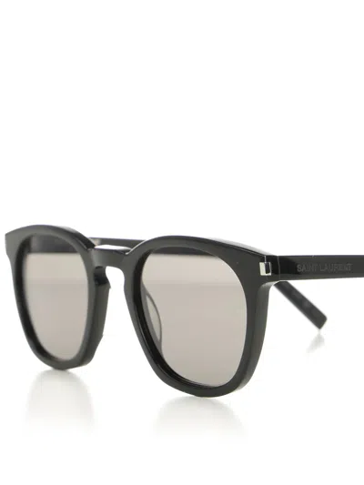 Saint Laurent Classic Sl 28 Glasses Black In Burgundy