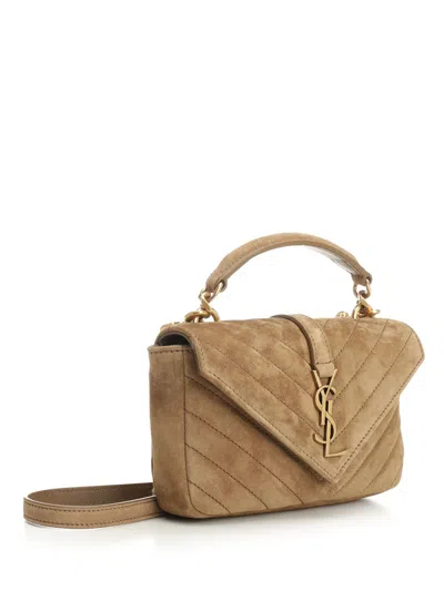 Saint Laurent College Handbags Beige