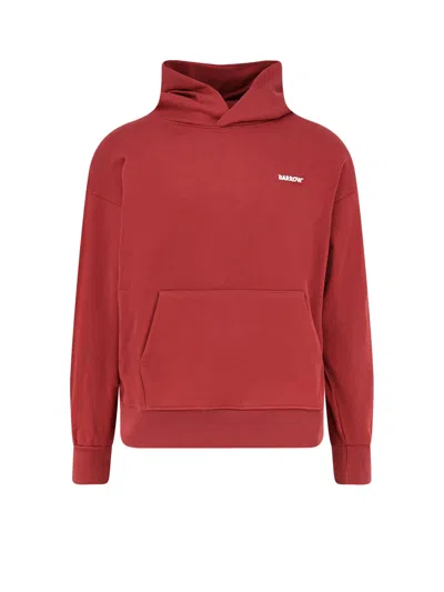 Barrow Hooded Pocket Sweatshirt In Red