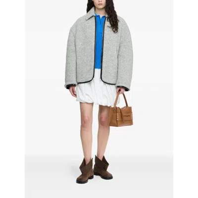Jw Anderson Contrast Trim Casual Jacket Light Grey Melange In Gray