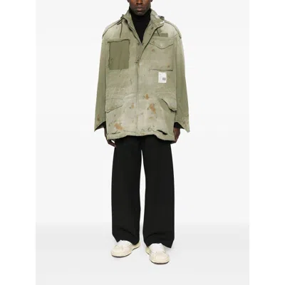 Miharayasuhiro Distressed Field Puffer Jackets Green In Green