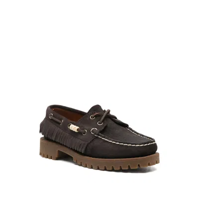 Sebago Brown Suede Lace-up Loafers In Brown