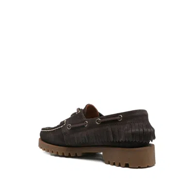Sebago Brown Suede Lace-up Loafers In Brown