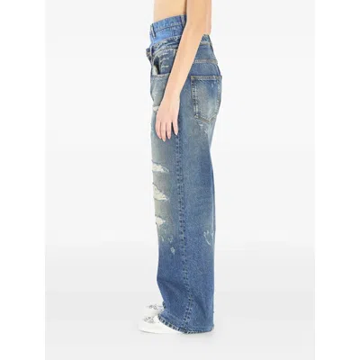 Dolce & Gabbana Wide-leg Trousers With Five Pockets And Belt Loops In Blue