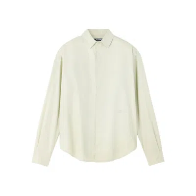 Jacquemus Simon Green Shirt With Logo Lettering On The Front In Cotton Man In Green