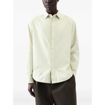 Jacquemus Simon Green Shirt With Logo Lettering On The Front In Cotton Man In Green