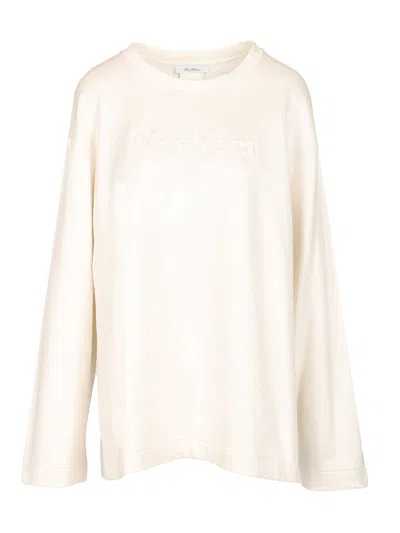Max Mara Cotton Silk Sweatshirt Sweatshirts White In Neutral