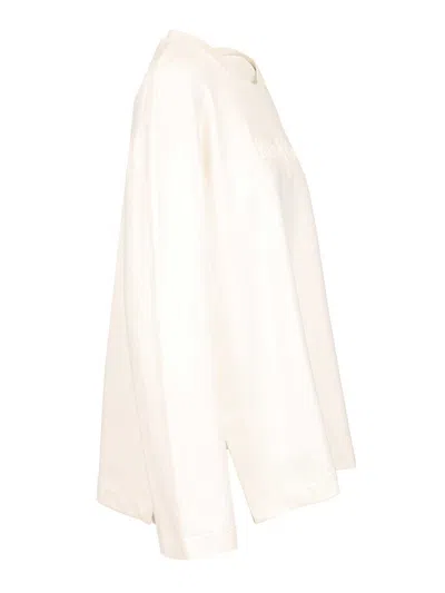 Max Mara Cotton Silk Sweatshirt Sweatshirts White In Neutral