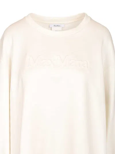 Max Mara Cotton Silk Sweatshirt Sweatshirts White In Neutral