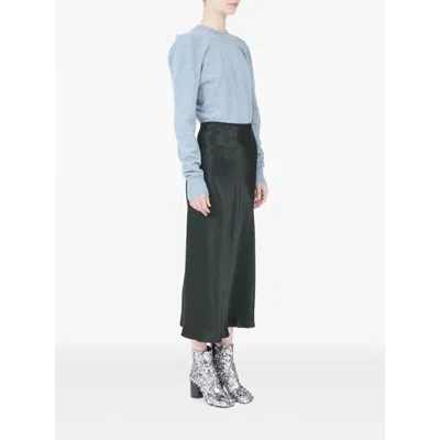 Maison Margiela Midi-length Flared Hem Skirt In Acetate In Black
