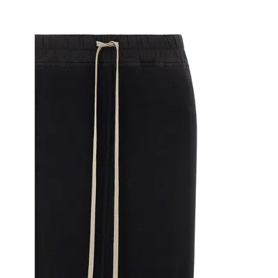 Rick Owens Drkshdw Drawstring Front-split Maxi Skirt In Black