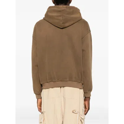 Kidsuper Mens Dark Brown Patchwork Face Zip-through Cotton-jersey Hoody