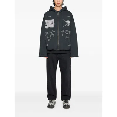 44 Label Group Commission Raw-cut Zip Hoodie In Gray