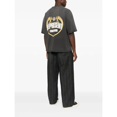 Represent Graphic Print Crew Neck Short Sleeve T-shirt In Black