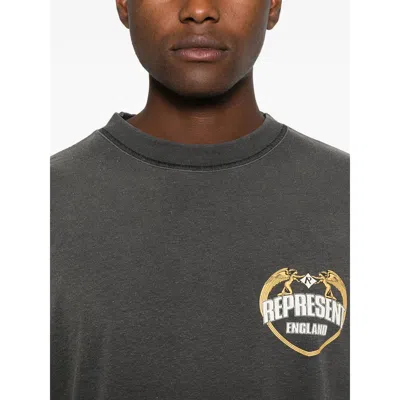 Represent Graphic Print Crew Neck Short Sleeve T-shirt In Black