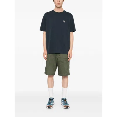 Maison Kitsuné Fox-head Embroidered T-shirt In Black