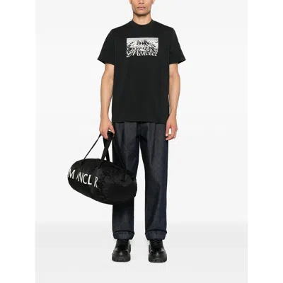 Moncler Graphic Mountain Print Short Sleeve T-shirt In Black