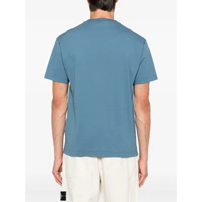Stone Island Cotton T Shirts In Blue