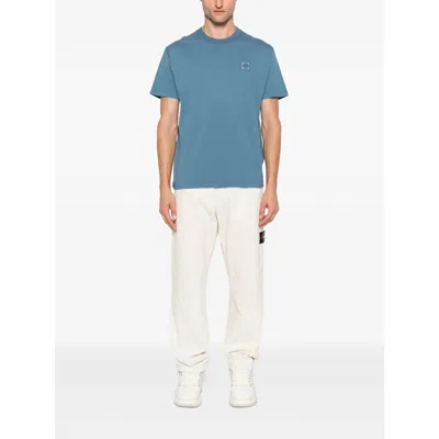 Stone Island Cotton T Shirts In Blue