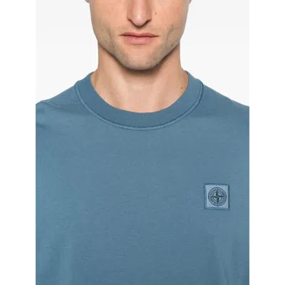 Stone Island Cotton T Shirts In Blue