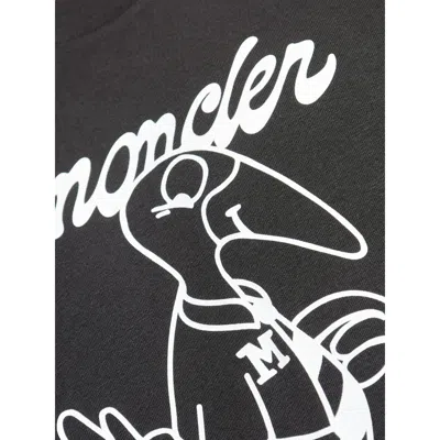 Moncler Cotton T-shirt Featuring Graphic Print In Black