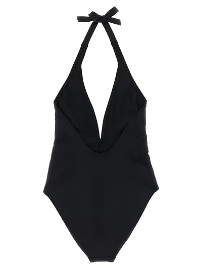 Eres Couture Bow-detailed Halterneck Swimsuit In Black