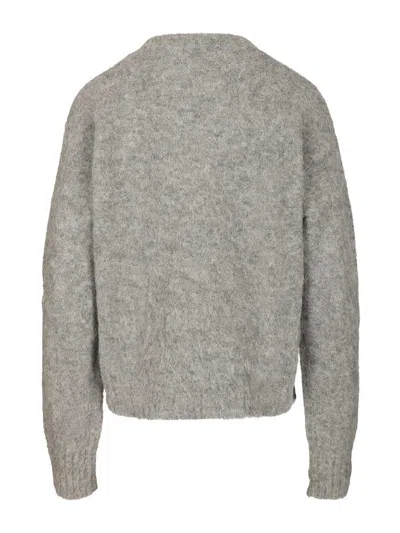 Amish Crew Neck Woman  Alpaca . Knitwear Grey In Gray